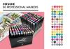 ROTULADOR DOBLE PUNTA PROFESIONAL MARKERS CAJA REGALO 80 COLORES SURTIDOS AB-0780 ALEX BOG